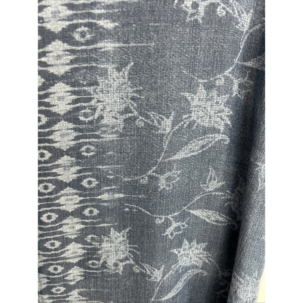 Liverpool Los Angeles Women's S Denim Blue Floral Short Sleeve Button-up Blouse - Picture 4 of 14